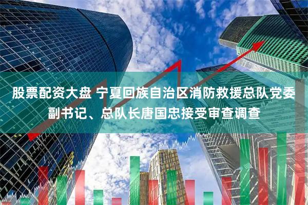 股票配资大盘 宁夏回族自治区消防救援总队党委副书记、总队长唐国忠接受审查调查